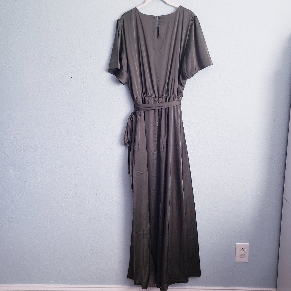 Baltic Born Juniper‎ Green Agnes Satin Maxi Dress - Picture 5 of 6